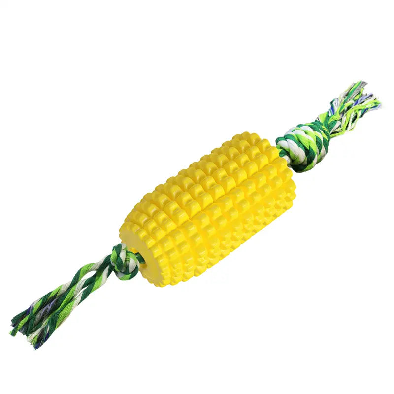 Corn Shape Dog Chew Toy with Rope