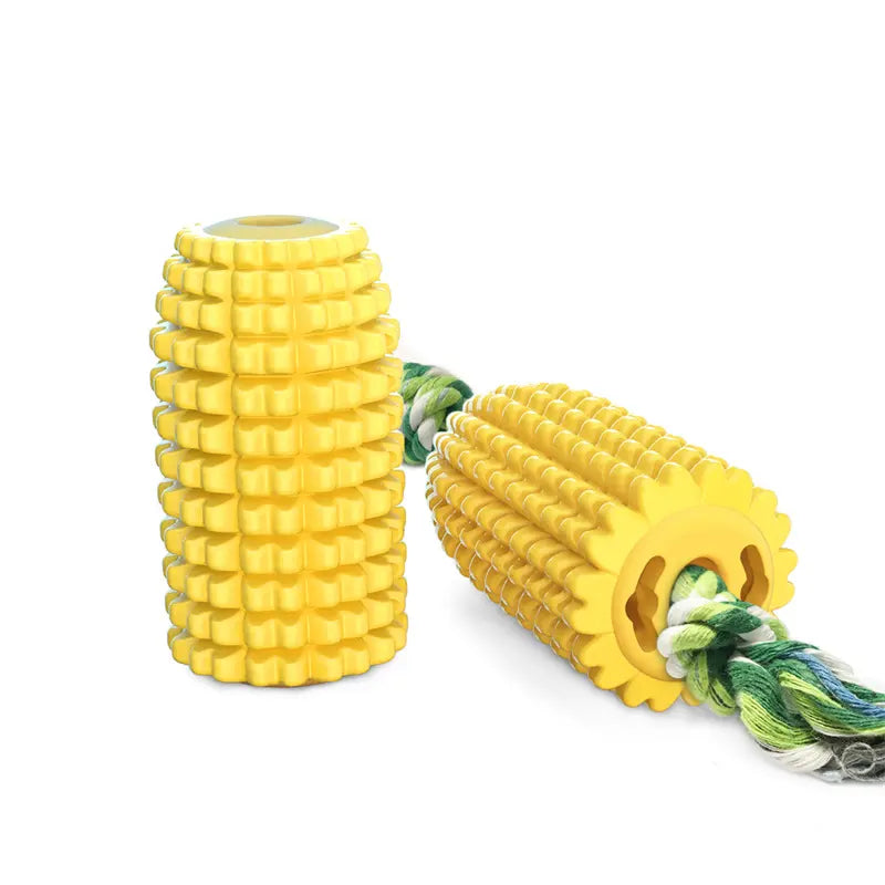 Corn Shape Dog Chew Toy with Rope